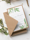 Suite plegable Greenery Parchment Pocket - Invitación a la noche/recepción