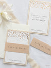 Triple Mounted Thick 670 gsm Blush Save the Date Classic Confetti Rose Gold Foil