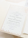 Classic Envelope Fold Invitation with Confetti Pocket Suite in Dusty Pink and Champagne