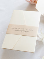 Classic Envelope Fold Invitation with Confetti Pocket Suite in Dusty Pink and Champagne