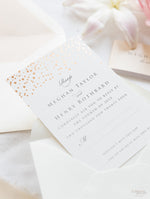 Classic Envelope Fold Invitation with Confetti Pocket Suite in Dusty Pink and Champagne