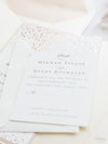 Classic Envelope Fold Invitation with Confetti Pocket Suite in Dusty Pink and Champagne