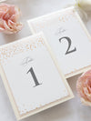 Classic Confetti Table Number & Name in Dusty Pink and Champagne