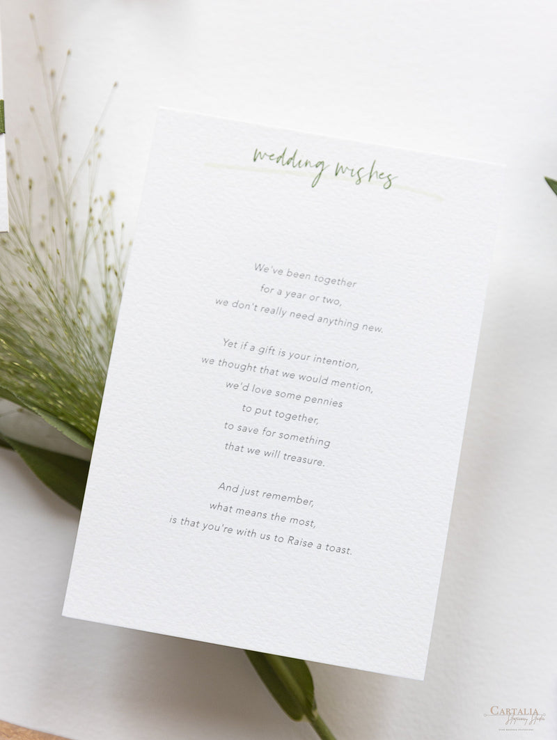 Modern Calligraphy Invitation  3 Tier Folder Pocket Suite with Vellum Parchment Envelope and Pearl Wax Seal with ribbed ribbon