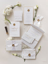 Bespoke Wax Seal Menu Cupid Amore with Gold Foil Trim