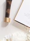 Bespoke Wax Seal Menu Cupid Amore with Gold Foil Trim