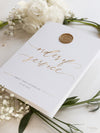 Modern Order of Service in Gold Cupid Amore with a Wax Seal