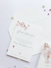 Modern Layered  Vellum/ Parchment Suite with Cherry Blossom Tree & Rose Gold Foil