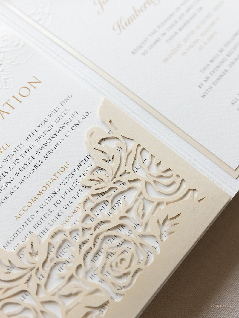 Shimmering Silver Monogram Pocket Wedding Invitation Suite – Cartalia