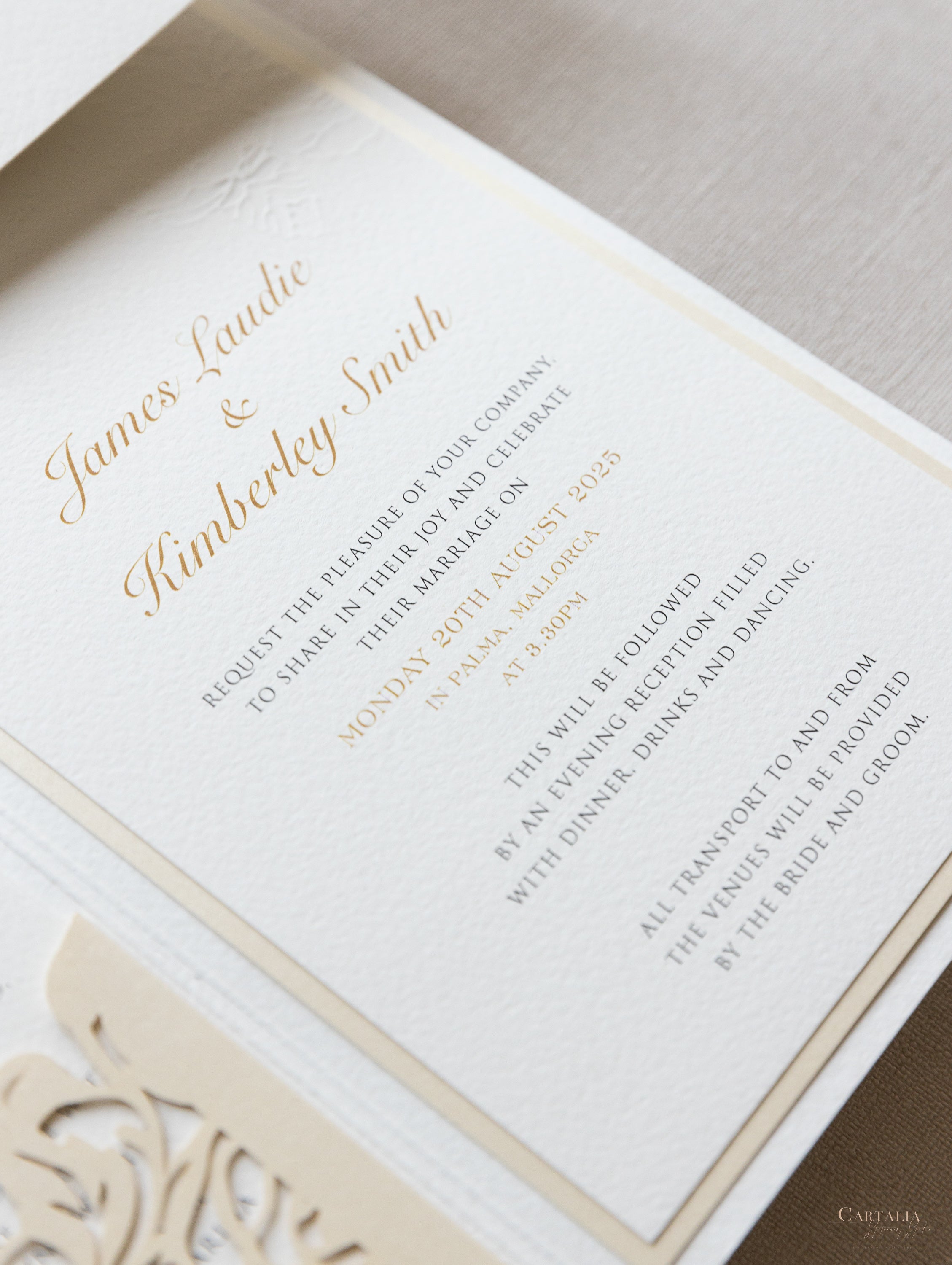 Buy Luxury 4 Inserts Pocket Invitation With Embossed & Gold Foil Online in  India 