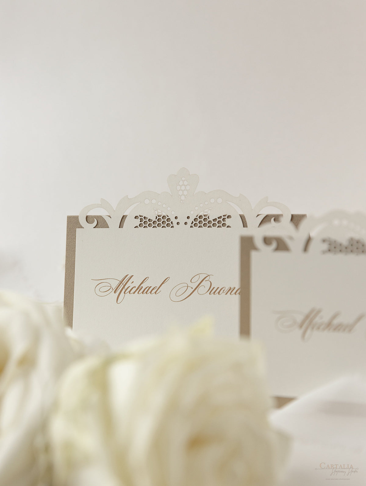 Luxury Old Gold Opulence Laser Cut Place Cards