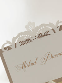 Luxury Old Gold Opulence Laser Cut Place Cards