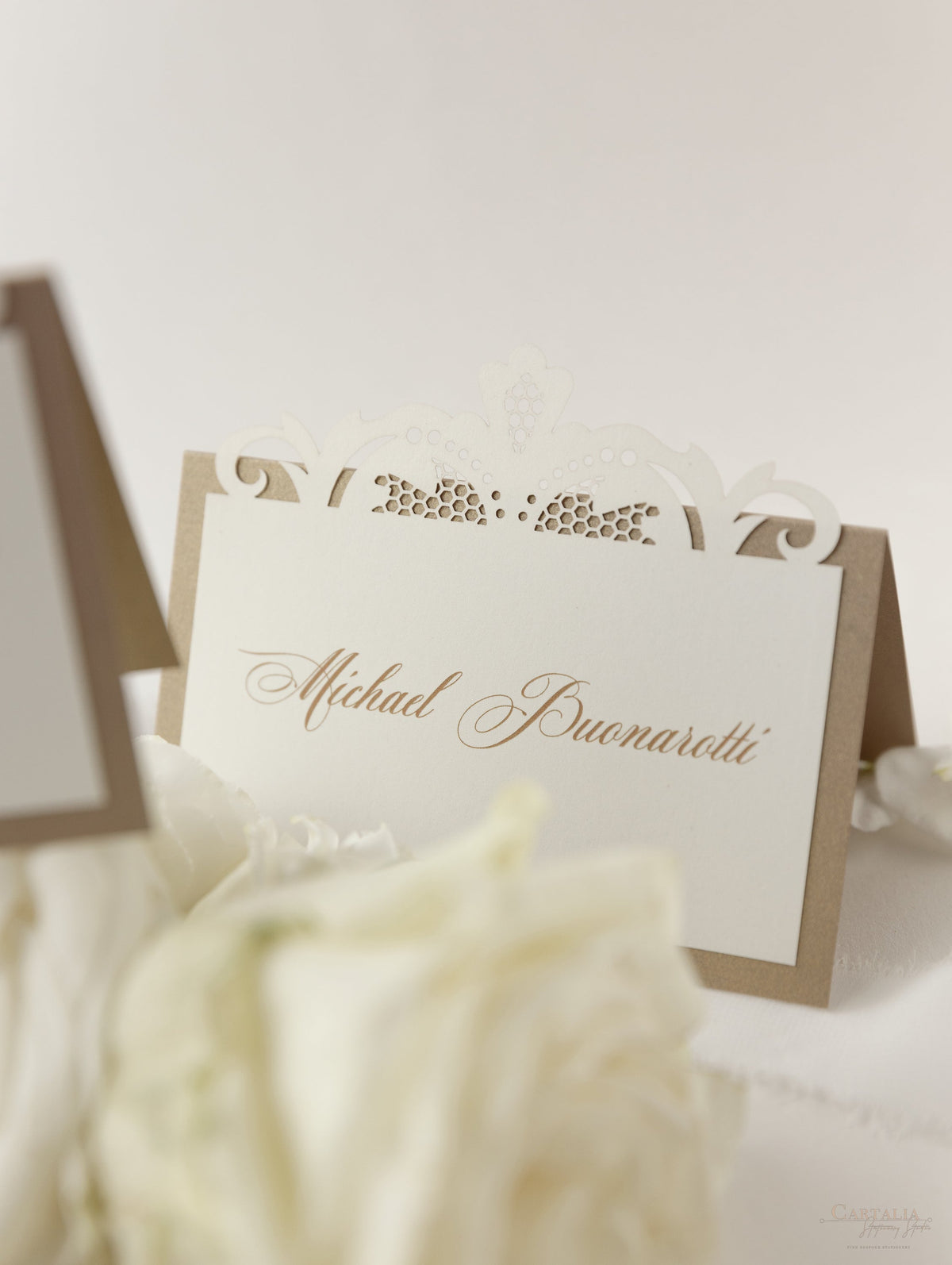 Luxury Old Gold Opulence Laser Cut Place Cards