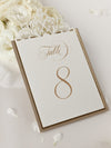Old Gold Opulence Table Number with Gold Mirror Backing