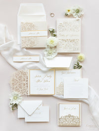 Champagne Opulence Laser Cut Lace Order Of Service