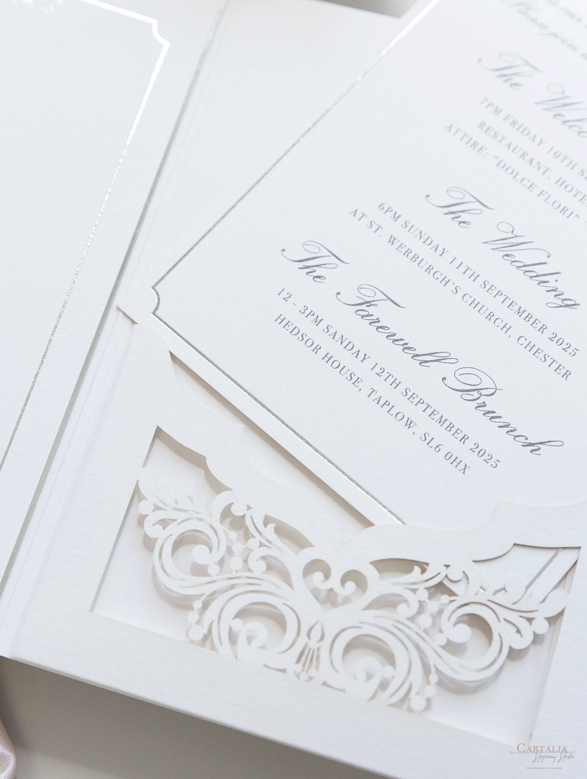 HEDSOR HOUSE Venue invitation Luxury pocket fold suite Wedding invitation