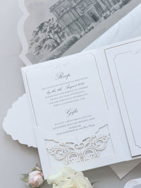 HEDSOR HOUSE Venue invitation Luxury pocket fold suite Wedding invitation