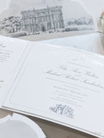 HEDSOR HOUSE Invitación al lugar Suite plegable de bolsillo de lujo Invitación de boda