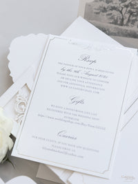 HEDSOR HOUSE Invitación al lugar Suite plegable de bolsillo de lujo Invitación de boda