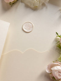 Luxury Roses Gold Foil Invitation pocket fold suite for Wedding Day, RSVP, Info Card with Laser Cut pocket, Calligraphy Script