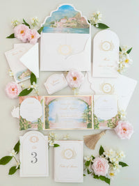 Tarjetas de números de mesa de arco de lujo | Villa del Balbianello, Boda en el Lago Como