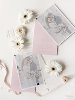 Thank you Card in Vellum with Rose Gold Accents with your Own Photo