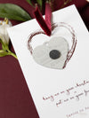 Christmas Tree Red Mirror Save the Date Magnet in Plexi Engraving, Velvet Ribbon.