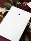 Christmas Tree Red Mirror Save the Date Magnet in Plexi Engraving, Velvet Ribbon.