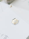 Vellum/ Parchment Layer and Silver Bolt Evening Invitation with Eucalyptus Silver Mirror Plexi Hexagon Tag