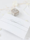Silver Magnet Hexagon in Mirror Plexi Save the Date with Card and Silver String