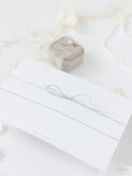 Silver Magnet Hexagon in Mirror Plexi Save the Date with Card and Silver String