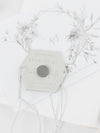 Silver Magnet Hexagon in Mirror Plexi Save the Date with Card and Silver String