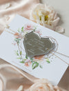 Silver Heart Shaped Mirror Magnet Engraved Save the Date Card with Real Foil