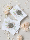 Acrylic Silver Mirror Save The Date Card with Floral Design & Real foil