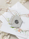 Acrylic Silver Mirror Save The Date Card with Floral Design & Real foil