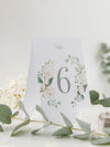 White Hydrangea Table Numbers