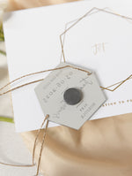 Modern Hexagon Plexi Mirror Save the Date Magnets | Wedding Invite | Gold & Silver