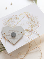 Romantic Roses Save the Date with Gold Mirror Geometric Heart Plexi Magnet