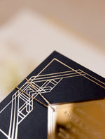 Art Deco Great Gatsby Save the Date Gold Mirror Geometric Plexi Magnet