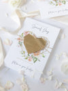 Blush Pink & Gold Geometric Heart Acrylic Mirror Magnet Save the Date Card