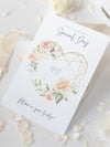 Blush Pink & Gold Geometric Heart Acrylic Mirror Magnet Save the Date Card