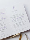 Lilac Purple Compass Passport Wedding Invitation with Real Foil Boarding Pass Invite suite with World Map Liner