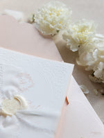 Timeless Romantic in Blush & Hand Torn Silk Ribbon and Wax Seal  | Bespoke Commission A&O