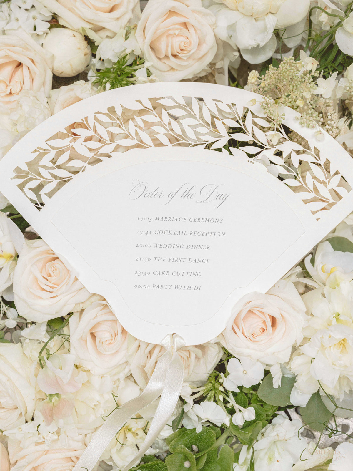 Luxury Wedding Petal Program Fan | Order of Service