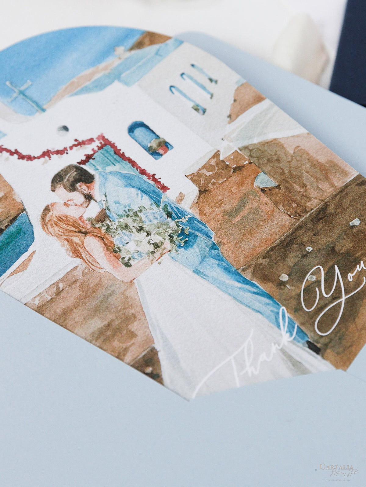 Venue Watercolour Painting from your wedding as a Thank you Card | Bespoke Painting Card