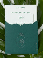Laser Cut Palm Tree Wrap Suite in Green & Gold | Bespoke Commission M&J