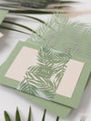 Sage Green Palm Leaves Wedding Invitation Suite | Bespoke Commission D&A