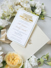 Custom Wedding Venue Illustration |  Foiled Venue Invitation in Gold Foil 800gsm