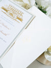 Custom Wedding Venue Illustration |  Foiled Venue Invitation in Gold Foil 800gsm
