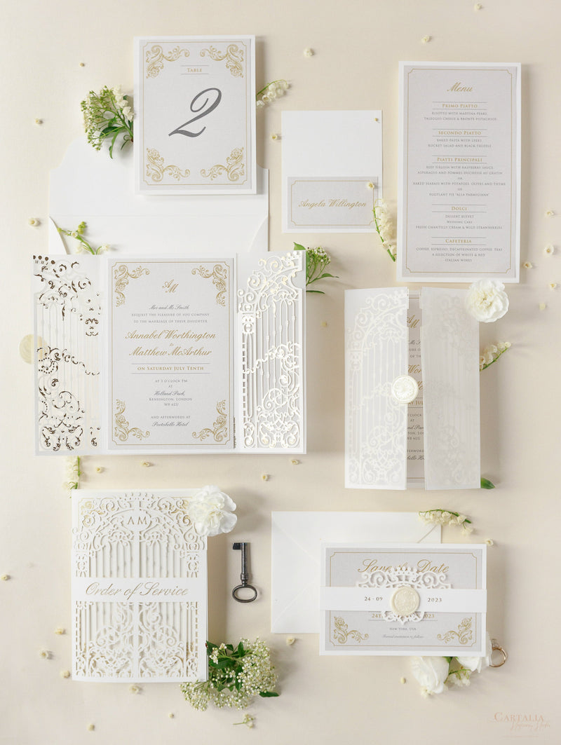 Ornamental Gate Laser Cut Wax Seal Wedding Save the Date